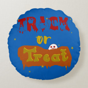 Halloween eller Bus eller Godis Roligt Boo Rund Kudde