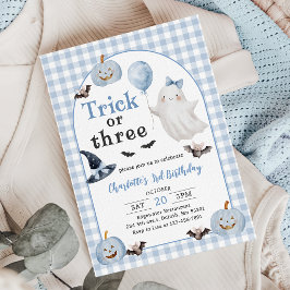 Halloween eller Bus eller Godis Spöke 3-års Födels Inbjudningar