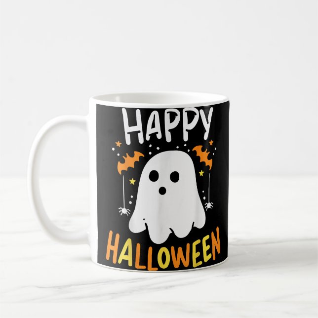 Halloween eller Bus eller Godis Spöke Kaffemugg (Vänster)
