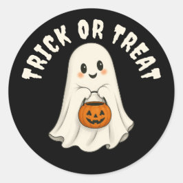 Halloween eller Bus eller Godis Spöke Runt Klistermärke