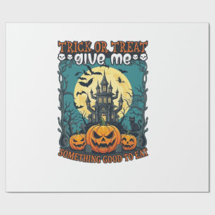 Halloween eller Bus eller Godis Spökhus Pumpa Måna Presentpapper