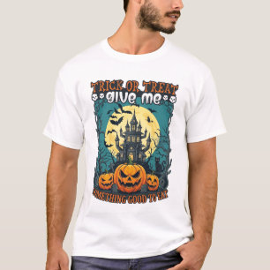 Halloween eller Bus eller Godis Spökhus Pumpa T Shirt