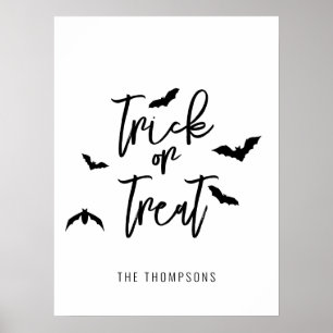 Halloween eller Bus eller Godis Svart Skrift Med F Poster