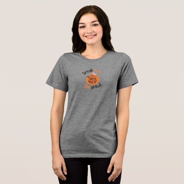 Halloween eller Bus eller Godis T-Shirt (Framsida Full)