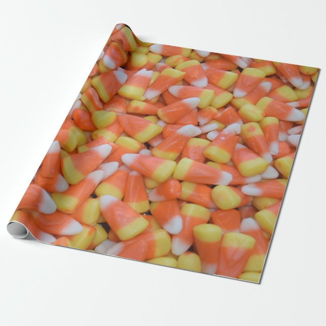 Halloween eller Thanksgiving Candy corn-säsong Presentpapper (Utrullad)