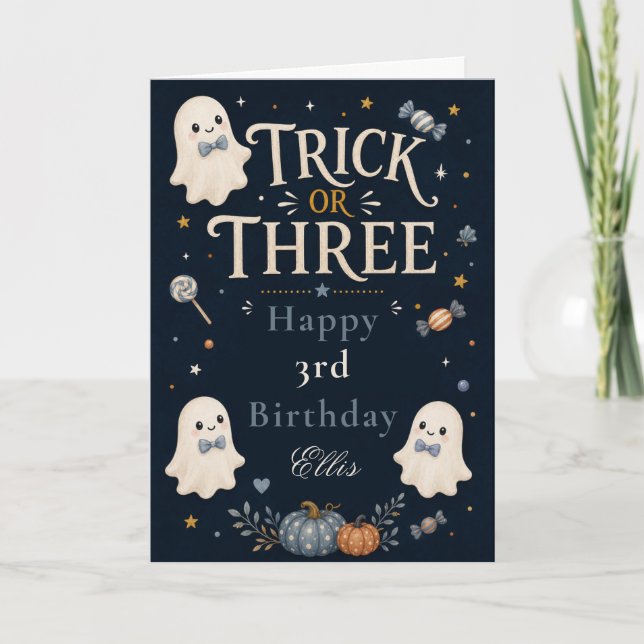 Halloween eller Tre Födelsedagskort Kort (Framsida)
