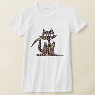 Halloween Emoji Black Cat T-shirt