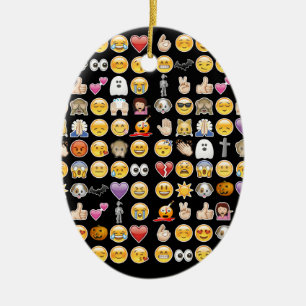 halloween emoji julgransprydnad keramik