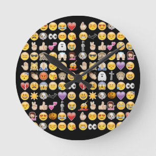 halloween emoji rund klocka
