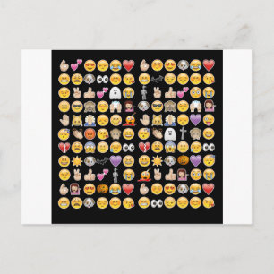 halloween emoji vykort
