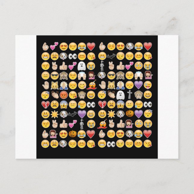 halloween emoji vykort (Framsida)