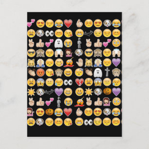 halloween emoji vykort