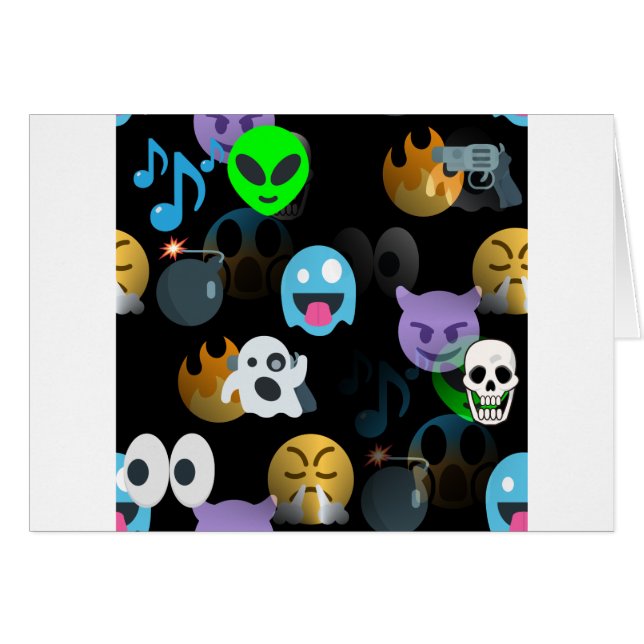 halloween emojis hälsningskort (Framsidan Horizontal)