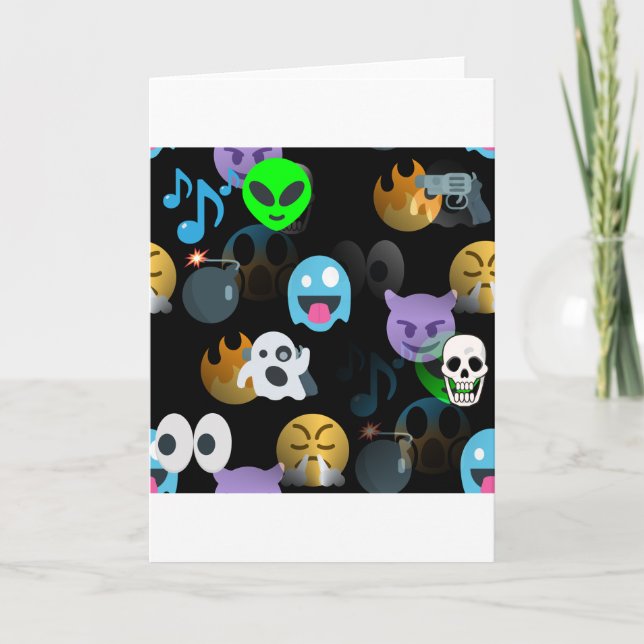 halloween emojis kort (Framsida)