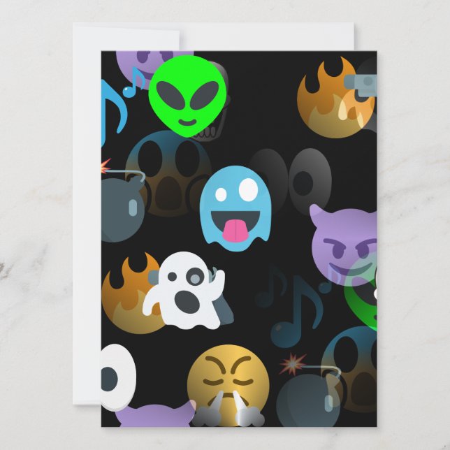halloween emojis kort (Framsida)