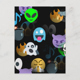 halloween emojis vykort
