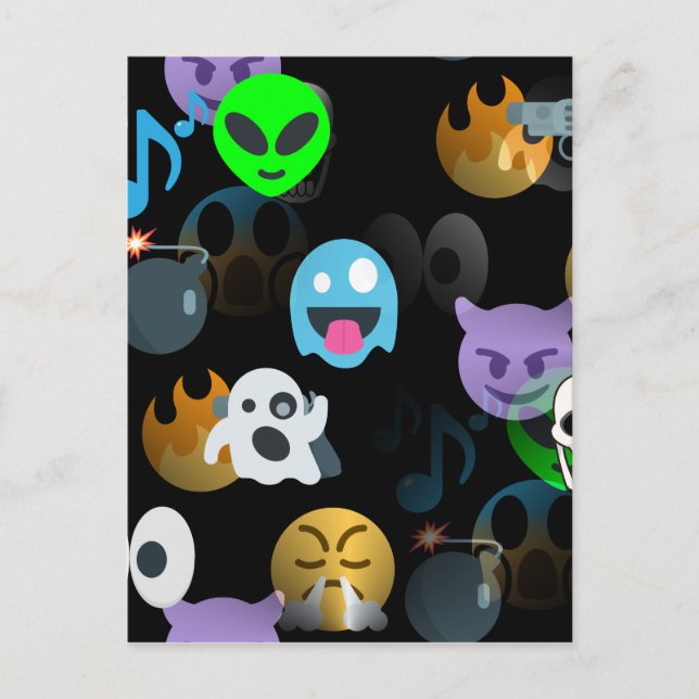 halloween emojis vykort (Framsida)