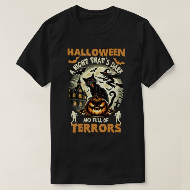 Halloween: en kväll som är mörk t shirt (Design framsida)