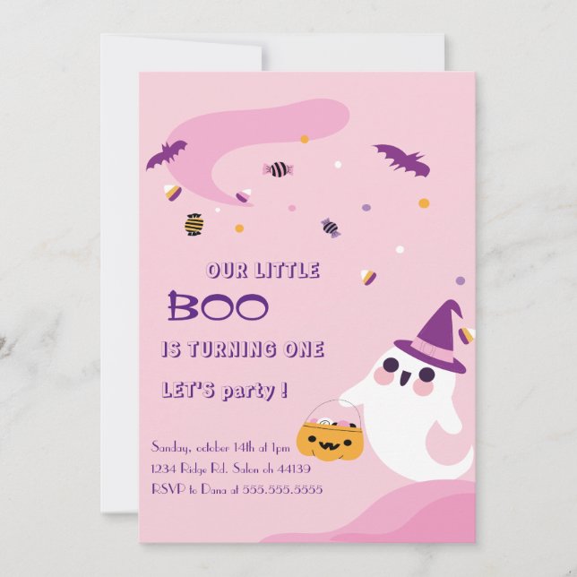 Halloween-en liten bojjubileum inbjudningar (Framsida)