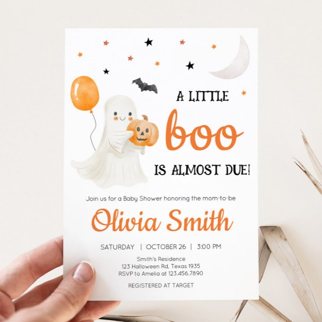 Halloween en liten boo är nästan förträfflig babys inbjudningar (A Little Boo Baby Shower Invitation )