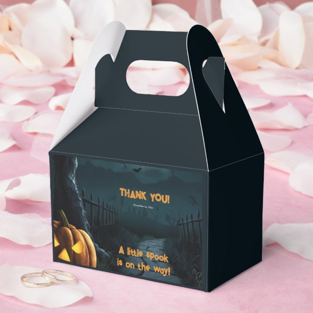 Halloween, en liten pratbubbla Pumpkin Baby Shower Presentaskar (Bröllop)