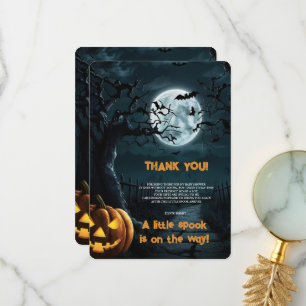 Halloween, en liten pratbubbla Pumpkin Baby Shower Tack Kort