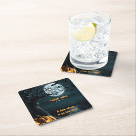 Halloween, en liten pratbubbla Pumpkin Baby Shower Underlägg Papper Kvadrat