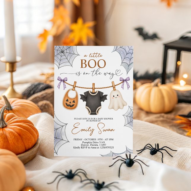 Halloween En liten spöke är på väg Inbjudan (Skapare uppladdad)