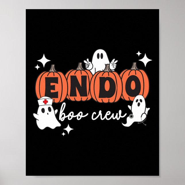 Halloween Endo Crew Spöken Pumpkin Endo Nurse Squa Poster (Framsidan)