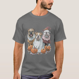 Halloween English Bullhund Pumpkin T Shirt