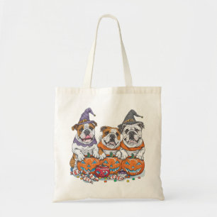 Halloween English Bullhund Pumpkin Tygkasse