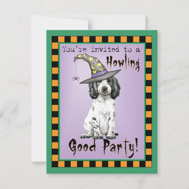 Halloween English Cocker Spanel-inbjudan Kort (Framsida)