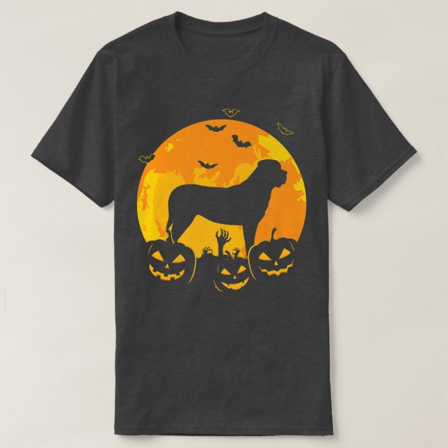 Halloween English Mastiff Jack o lantern Hund Pupp T Shirt (Design framsida)