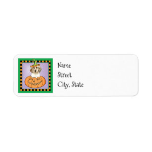 Halloween English Setter Returadress Etikett