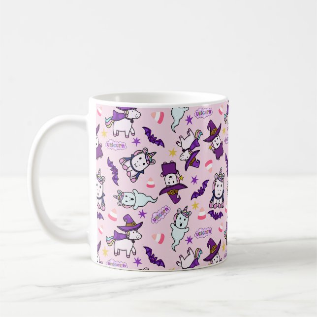 Halloween Enhjörningar Kaffemugg (Vänster)
