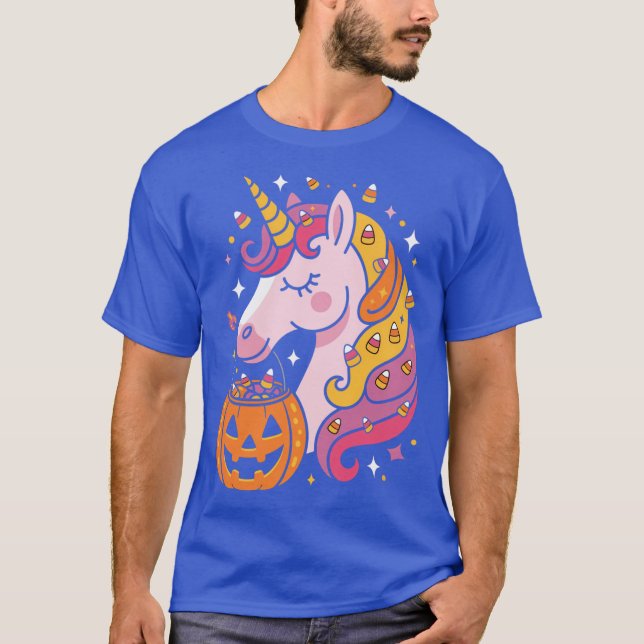 Halloween Enhörning Söt rolig T Shirt (Framsida)