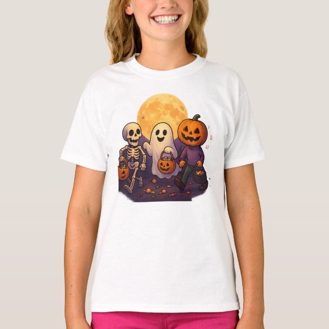 Halloween enkel, minimalistisk Unisex-manlig kvinn T Shirt (Framsida)