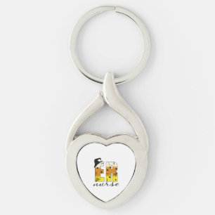 Halloween Er Nurse Twisted Heart Silverfärgad Nyckelring