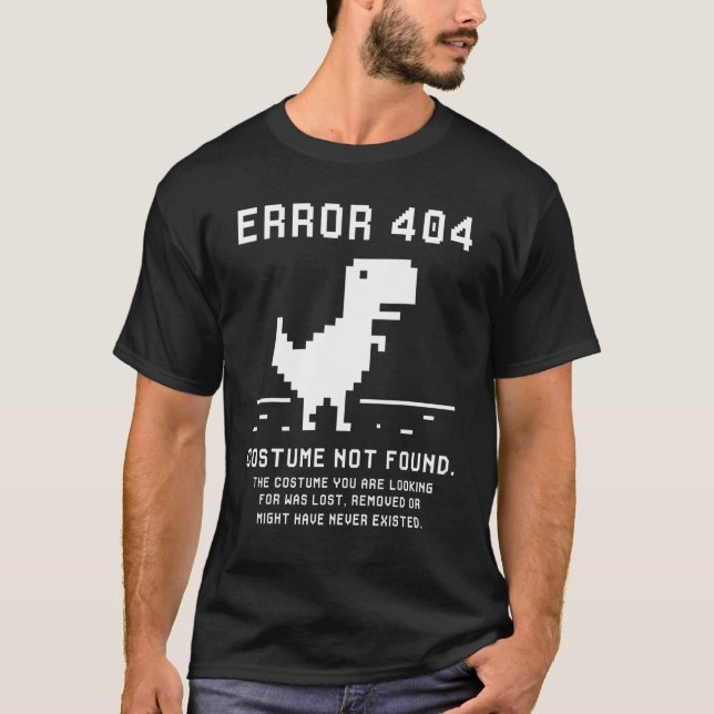 Halloween Error 404 Kostym hittades inte Kodning P T Shirt (Framsida)