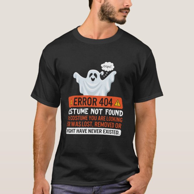 Halloween Error 404 Kostym Hittades Inte Kodning P T Shirt (Framsida)