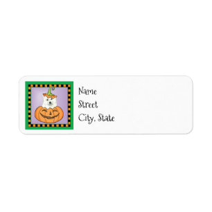 Halloween Eskie-etikett Returadress Etikett
