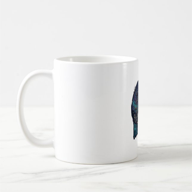 Halloween Est Howling Wolf Red Moon Zombie Hand_1 Kaffemugg (Vänster)