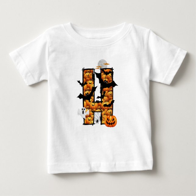 Halloween-estetisk brev H baby t-shirt (Framsida)