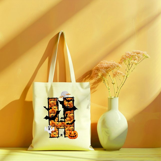 Halloween-estetisk brev H-tocksäck Tygkasse (Halloween aesthetic doodle letter H tote bag)