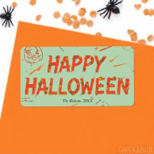 Halloween-etikett, minimalistisk modern Halloween