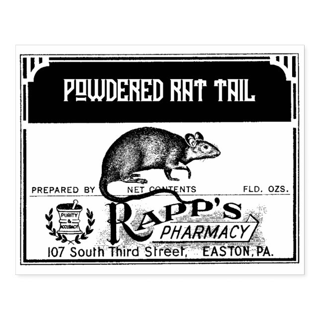 Halloween-etikett - Råtta Svan - Stämpel (Tryck)