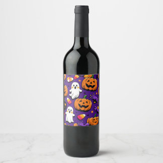 Halloween-etikett Vinflaska Etikett