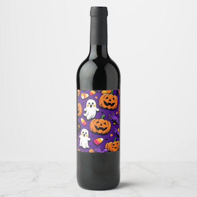 Halloween-etikett Vinflaska Etikett (Framsida)