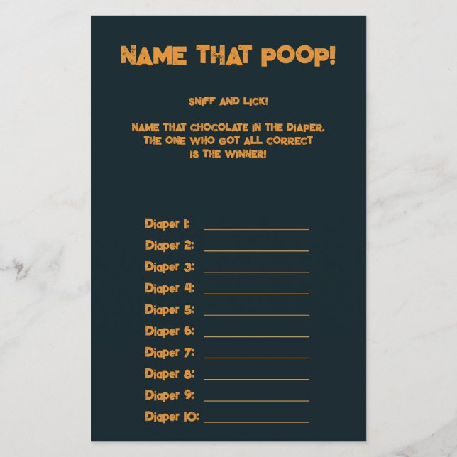 Halloween, ett litet skämt Pumpkin Baby Shower-spe (Baksida)