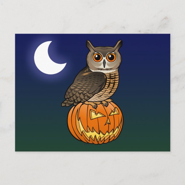 Halloween Eurasian Eagle Uggla Vykort (Framsida)